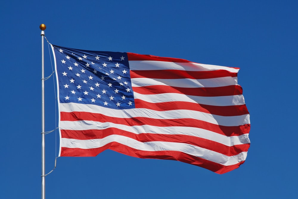 U. S. flag flying
